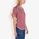 Pink Large Summer Basic Round Neck Short Sleeve Chest Pocket T-shirt