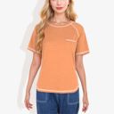 Beige Large Summer Basic Round Neck Short Sleeve Chest Pocket T-shirt