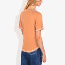 Beige Large Summer Basic Round Neck Short Sleeve Chest Pocket T-shirt