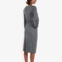 Gray Large Long Sleeve Cut-Out Bodycon Midi Dress