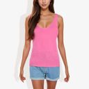  Sleeveless Knit Tank Top with Scoop Neck