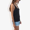 Black Large Sleeveless Knit Tank Top with Scoop Neck