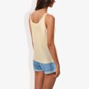 Beige Large Sleeveless Knit Tank Top with Scoop Neck