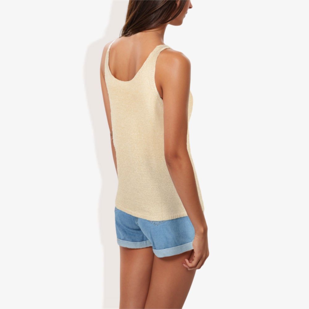 Sleeveless Knit Tank Top with Scoop Neck