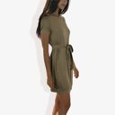  Short Sleeve Casual Dress with Waist Tie Comfortable and Versatile Design Perfect for Everyday Wear