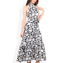  Floral Bold Print Halter Neck Tiered Ruffle Maxi Dress