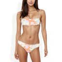 Orange Large Retro Floral Print Bikini Set with Thin Straps and High Cut Bottoms