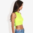  High Neck Open Back Ribbon Tie Cropped Tank