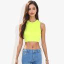  High Neck Open Back Ribbon Tie Cropped Tank