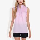 Pink Large Sleeveless Button-Down Top with Smocked Detail and Ruffle Trim Casual Summer Blouse