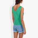 Green Large Sleeveless V-Neck Sweater Knit Tank Top