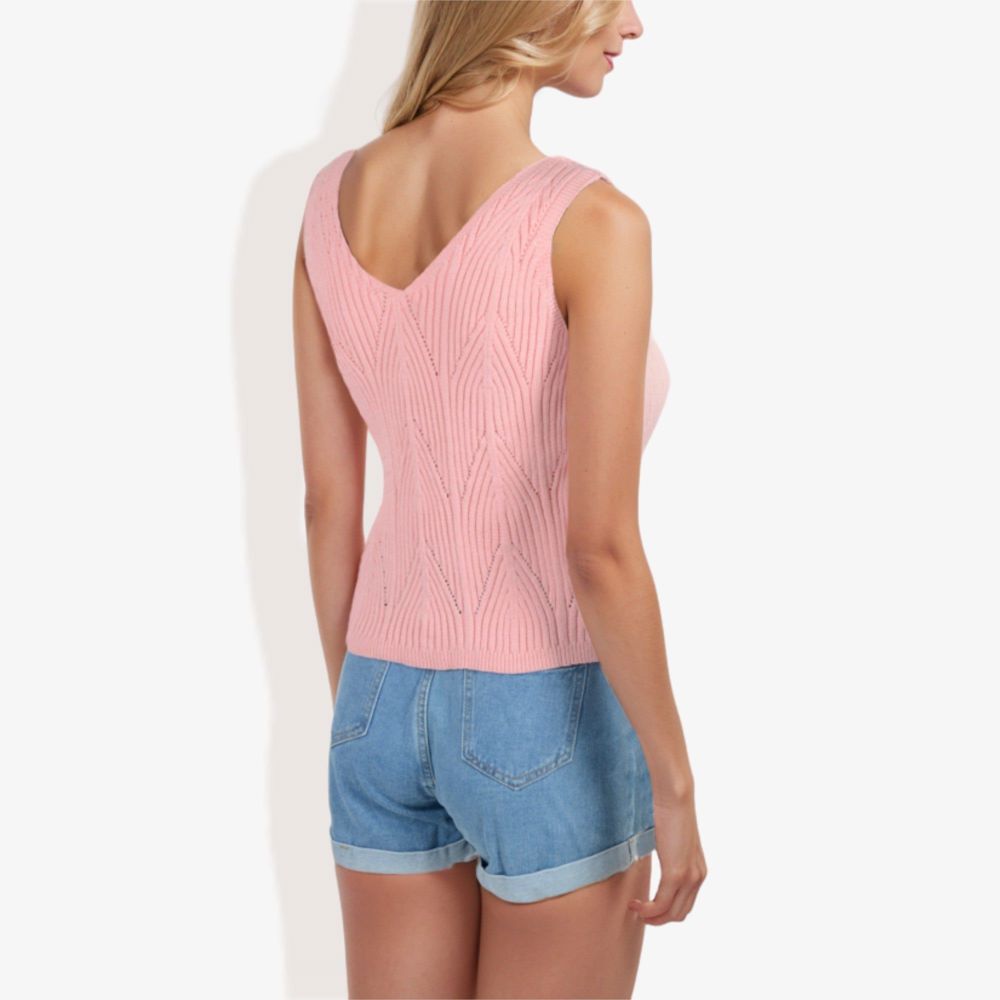 Sleeveless V-Neck Sweater Knit Tank Top