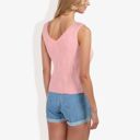 Pink Medium Sleeveless V-Neck Sweater Knit Tank Top