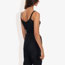 Black Large Knit Crop Top with Spaghetti Straps and Ribbed Hem Sleeveless Summer Tank Top