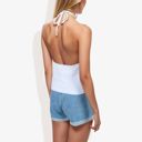  Ribbed Halter Neck Tank Top with Slim Fit and Comfortable Stretch for Casual Summer Outfits