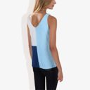  V-Neck Color Block Sleeveless Sweater Top Lightweight Knit Design Ideal for Layering or Wearing Alone