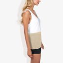 Gray Medium V-Neck Color Block Sleeveless Sweater Top Lightweight Knit Design Ideal for Layering or Wearing Alone