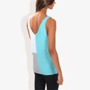 Green Large V-Neck Color Block Sleeveless Sweater Top Lightweight Knit Design Ideal for Layering or Wearing Alone