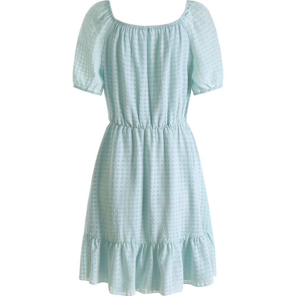 Tie Neck Gingham Print Dress