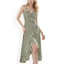 Green Large Strap Midi Dress with Flattering A-Line Silhouette and Ribbed Knit