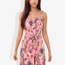 Multicolored Large Floral Print Tie Strap Summer Dress