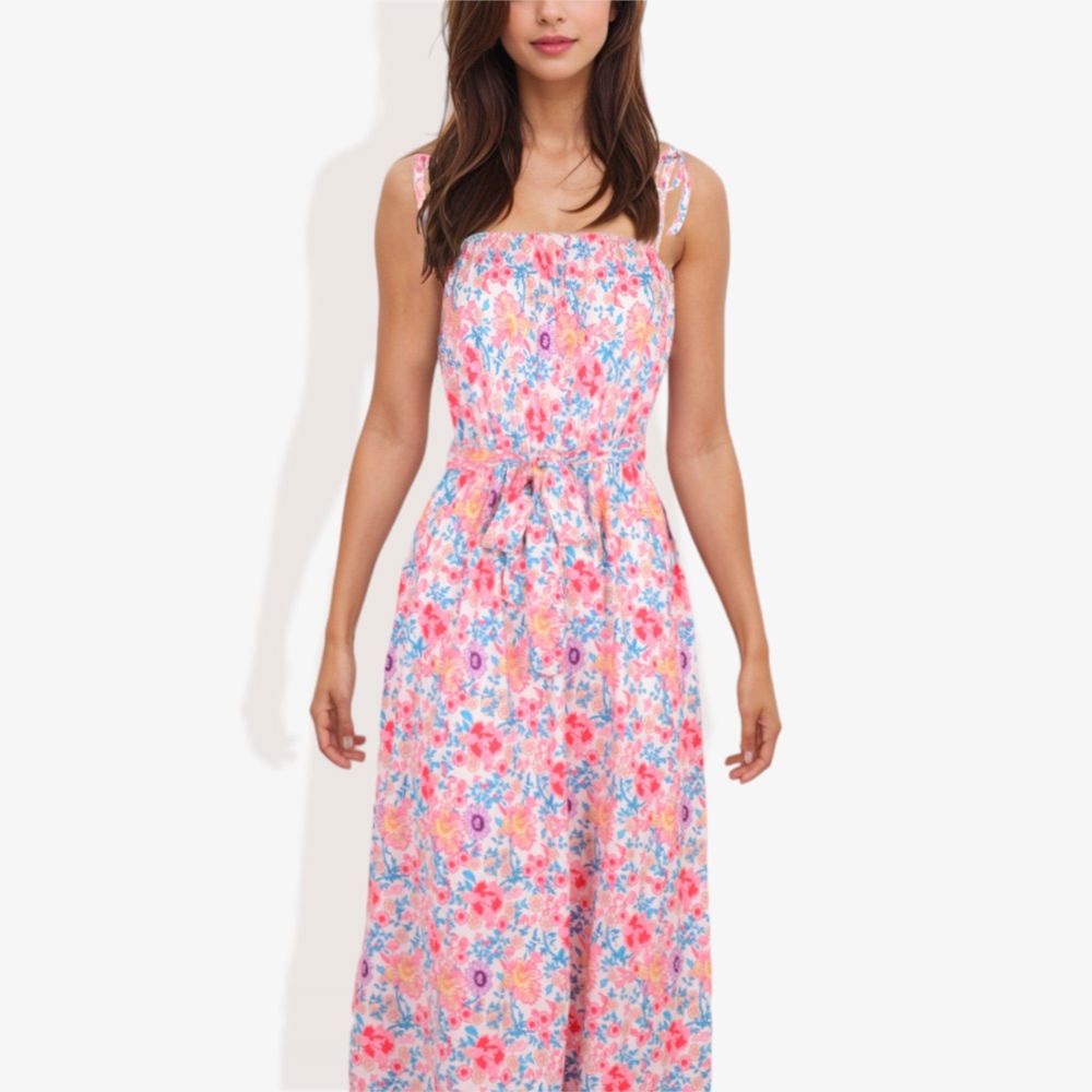 Floral Print Tie Strap Summer Dress