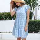  Summer Casual Swiss Dot High Neck Short Sleeve Ruffle Loose Dress