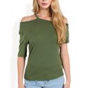 Green Large Off Shoulder Leopard Print Top with Strappy Detail and Relaxed Fit for a Bold Casual Look