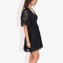  V-Neck Short Sleeve Lace Mini Dress