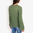  Long Sleeve Crochet Knit Sweater with Crew Neck and Relaxed Fit for Fall and Winter