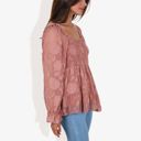 Pink Large Square Neck Smocked Top with Sheer Puff Sleeves Elegant and Stylish for Any Occasion