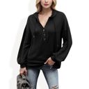 Black XXL Hoodie with Button Detail and Adjustable Drawstring