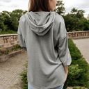 Gray XXL Hoodie with Button Detail and Adjustable Drawstring