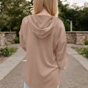 Beige XXL Hoodie with Button Detail and Adjustable Drawstring