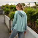 Green Large Hoodie with Button Detail and Adjustable Drawstring