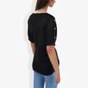  Casual Short Sleeve Top with Button Detail on Sleeves Comfortable and Versatile for Everyday Wear