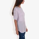 Purple XXL Casual Short Sleeve Top with Button Detail on Sleeves Comfortable and Versatile for Everyday Wear