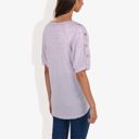 Purple XXL Casual Short Sleeve Top with Button Detail on Sleeves Comfortable and Versatile for Everyday Wear