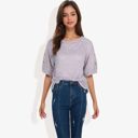 Purple XXL Casual Short Sleeve Top with Button Detail on Sleeves Comfortable and Versatile for Everyday Wear