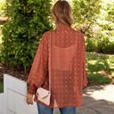 Beige Medium Sheer Chiffon Kimono with Textured Floral Design and Smocked Cuffs