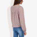  Long Sleeve Eyelet Lace Blouse with Crew Neck and Balloon Sleeves Perfect for Elegant Casual Wear