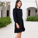  Smocked Waist Ruffle Hem Dress with Puff Sleeves