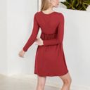  Long Sleeve Baby Doll Dress with Ruffled Empire Waist