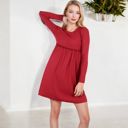 Red Small Long Sleeve Baby Doll Dress with Ruffled Empire Waist