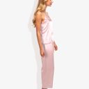  Satin Spaghetti Strap Cami Top with Scoop Neck Elegant Sleeveless Tank Pajama Set for Casual or Nightwear