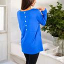  Long Sleeve Scoop Neck Tunic Top with Front Pockets