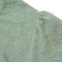 Green XL Crochet Detail Clip Dot Textured Ruffle Flared Dress