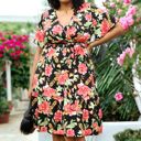  Anna-Kaci Women Plus Size Tropical Floral Print Tunic Dress with Tied Belt Waist