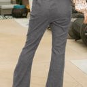 Gray Large High Waist Corduroy Flared Pants with Stretch Fabric and Classic Fit