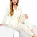  Women's Floral Print 2-Piece Pajama Set with Button-Front Top and Soft Muslin Textured Fabric